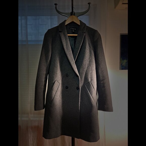 Zara TRF Double Breasted Wool Blend Coat - Picture 2 of 7